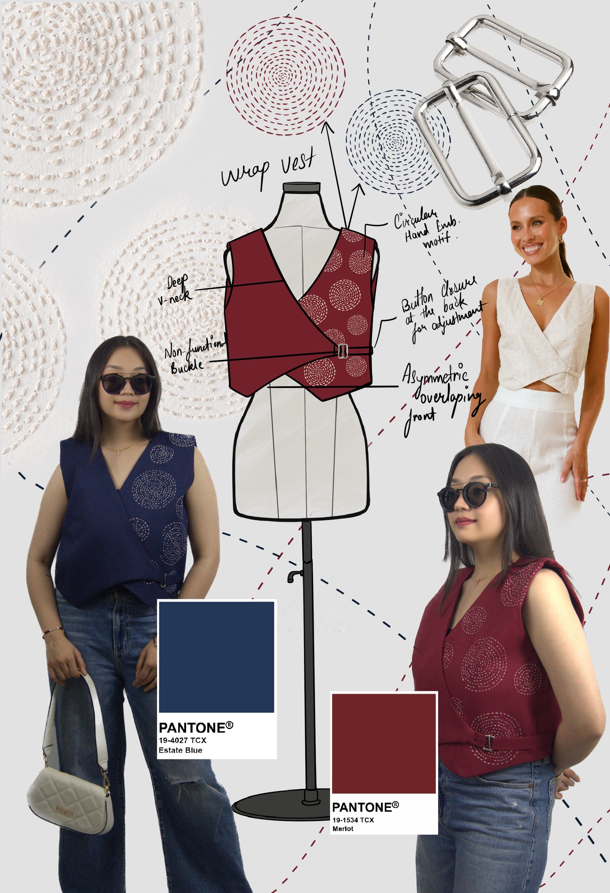 Hand-Embroidered Wrap Vest