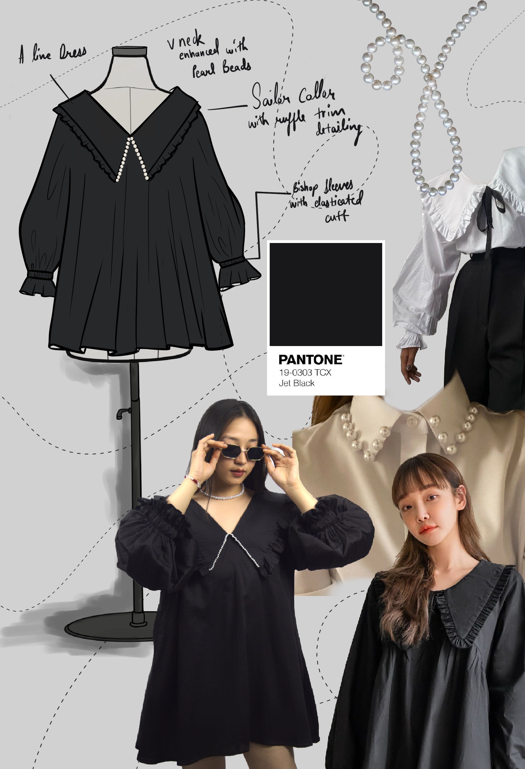 Ruffled Collar  Dress