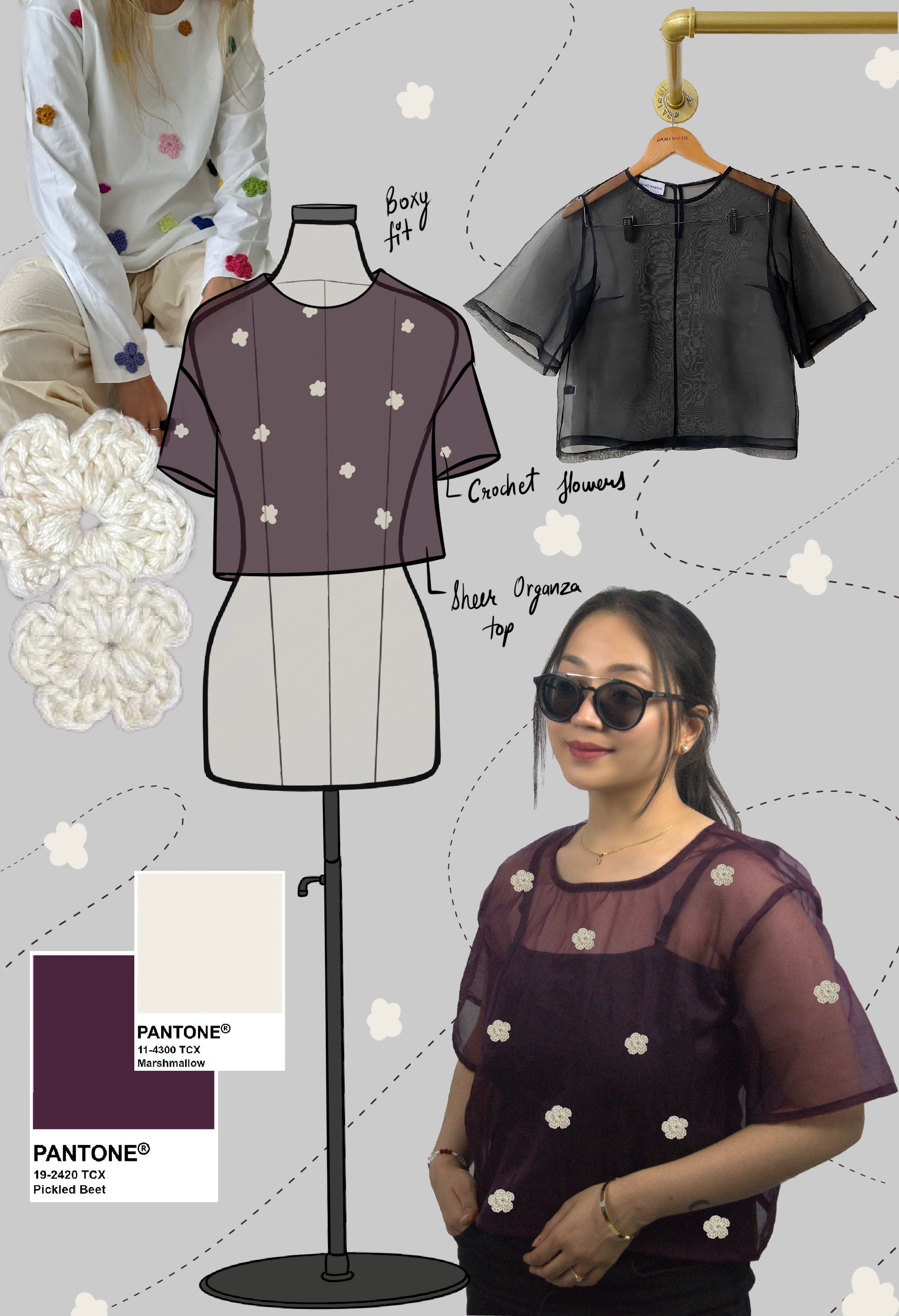 Sheer Organza Oversized Top