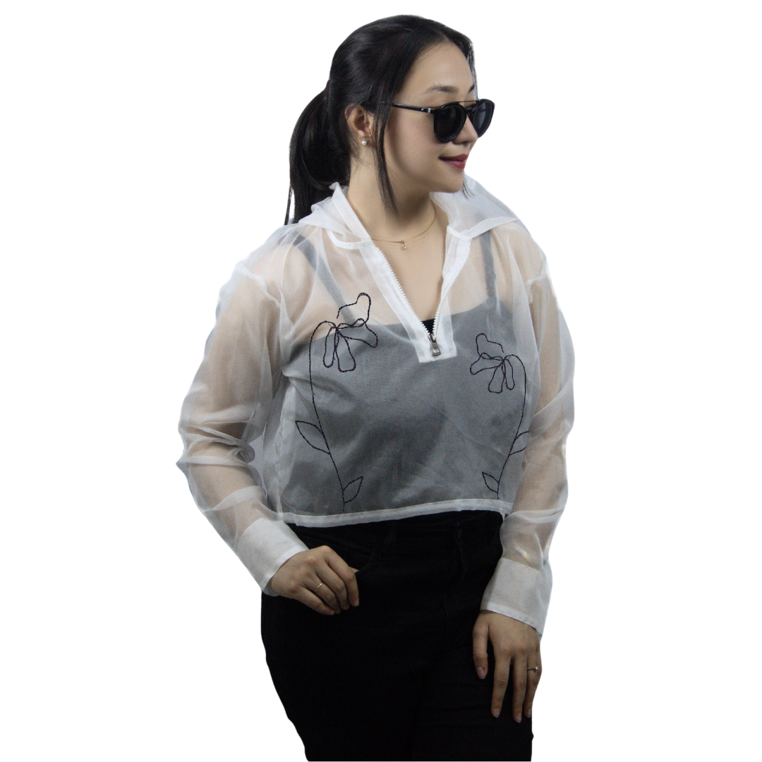 Sheer Organza Hoodie