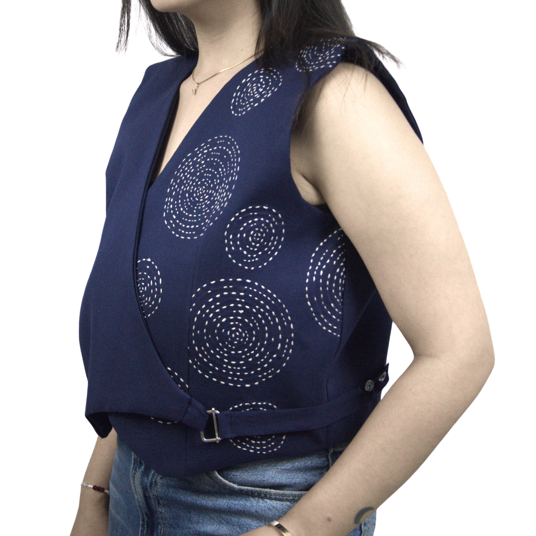 Hand-Embroidered Wrap Vest