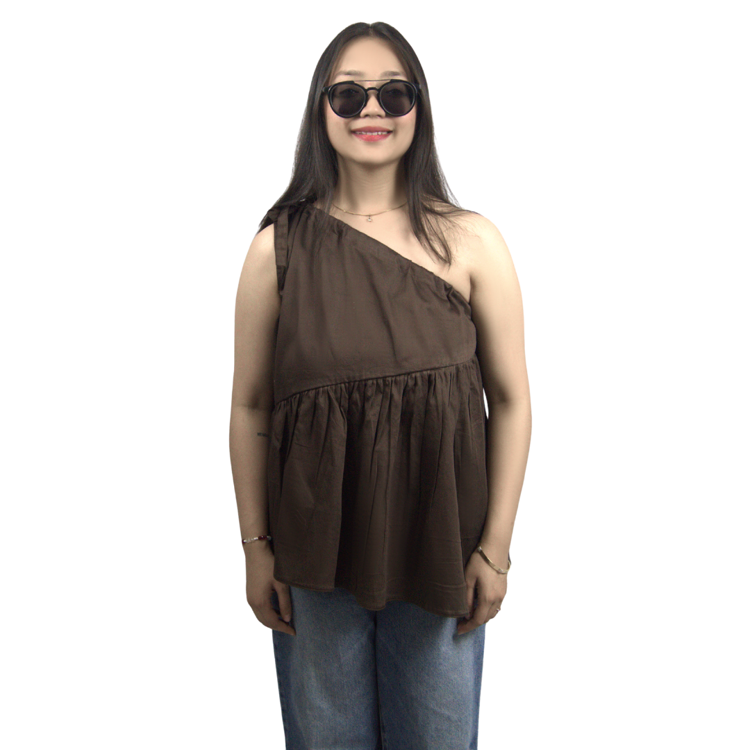 Chic One-Shoulder Flowy Top