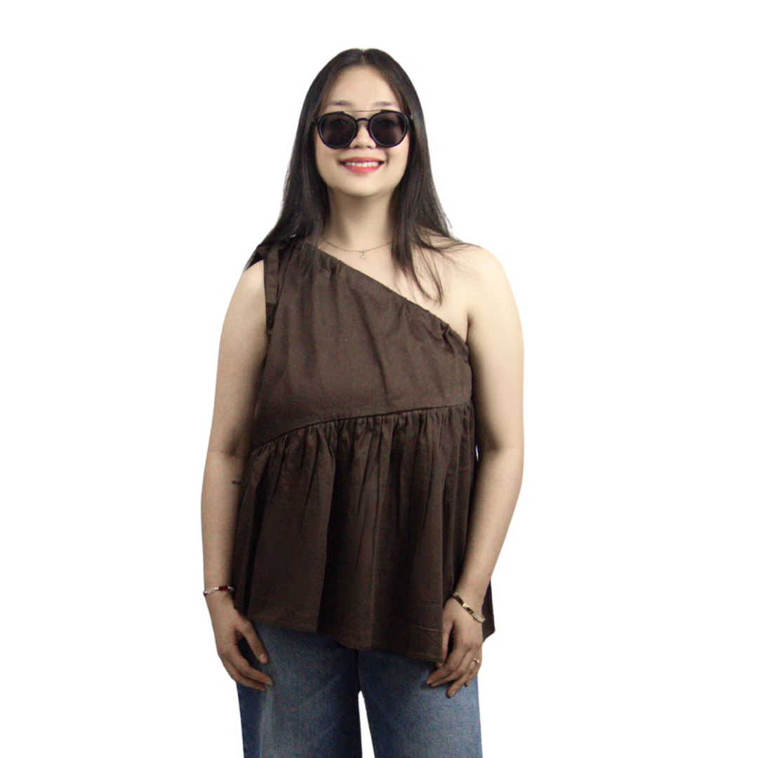 Chic One-Shoulder Flowy Top