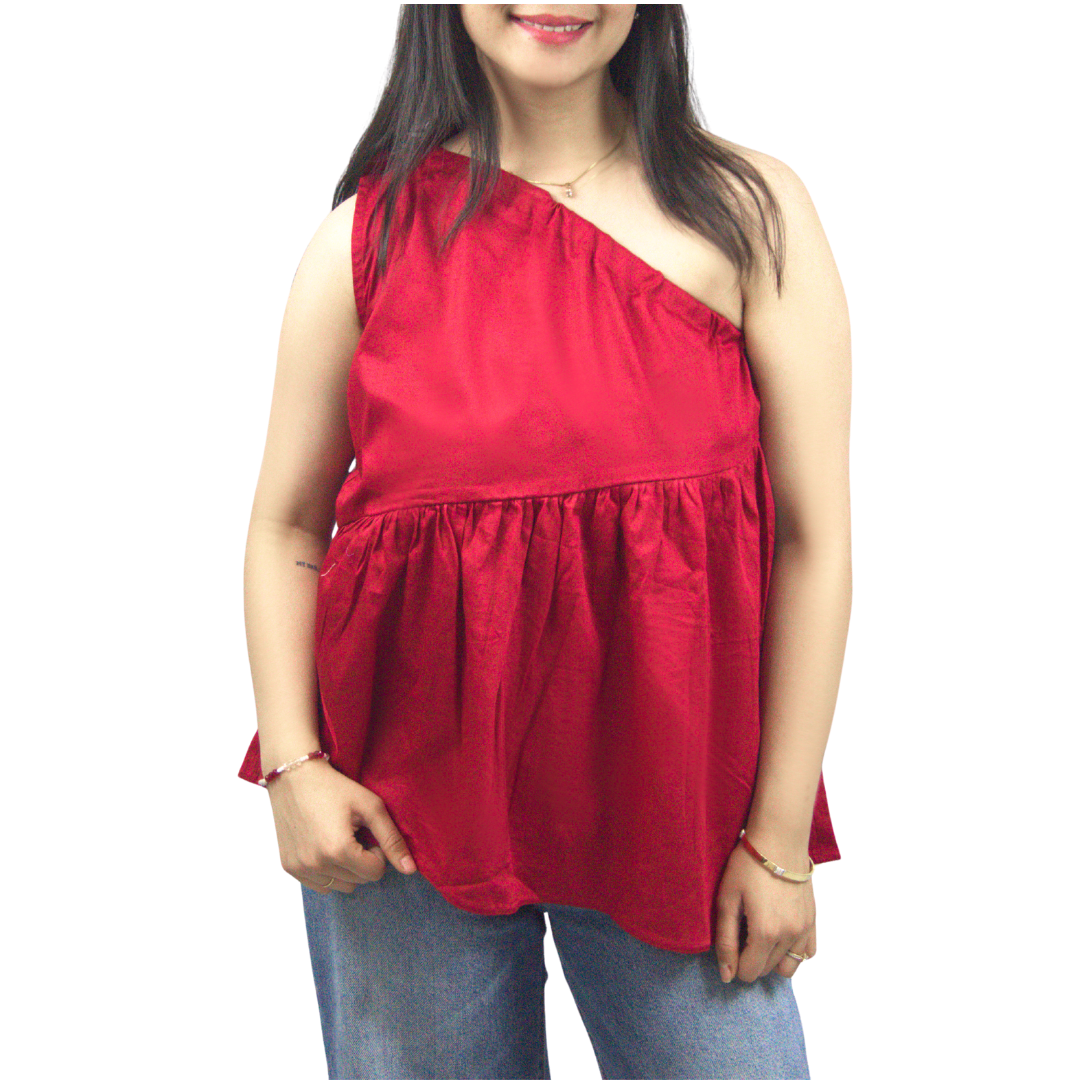 Chic One-Shoulder Flowy Top