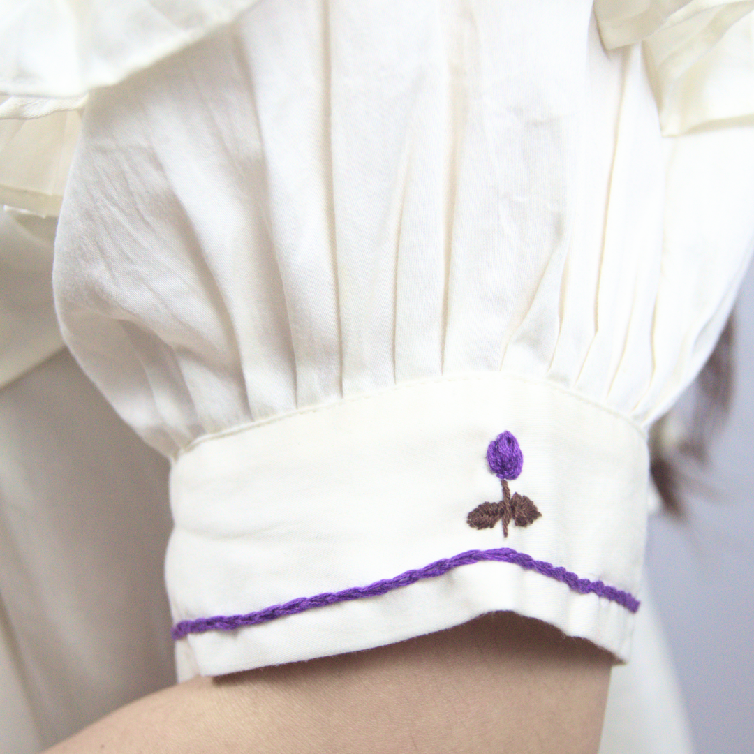 Embroidered Ruffle Short Loose Fit Dress