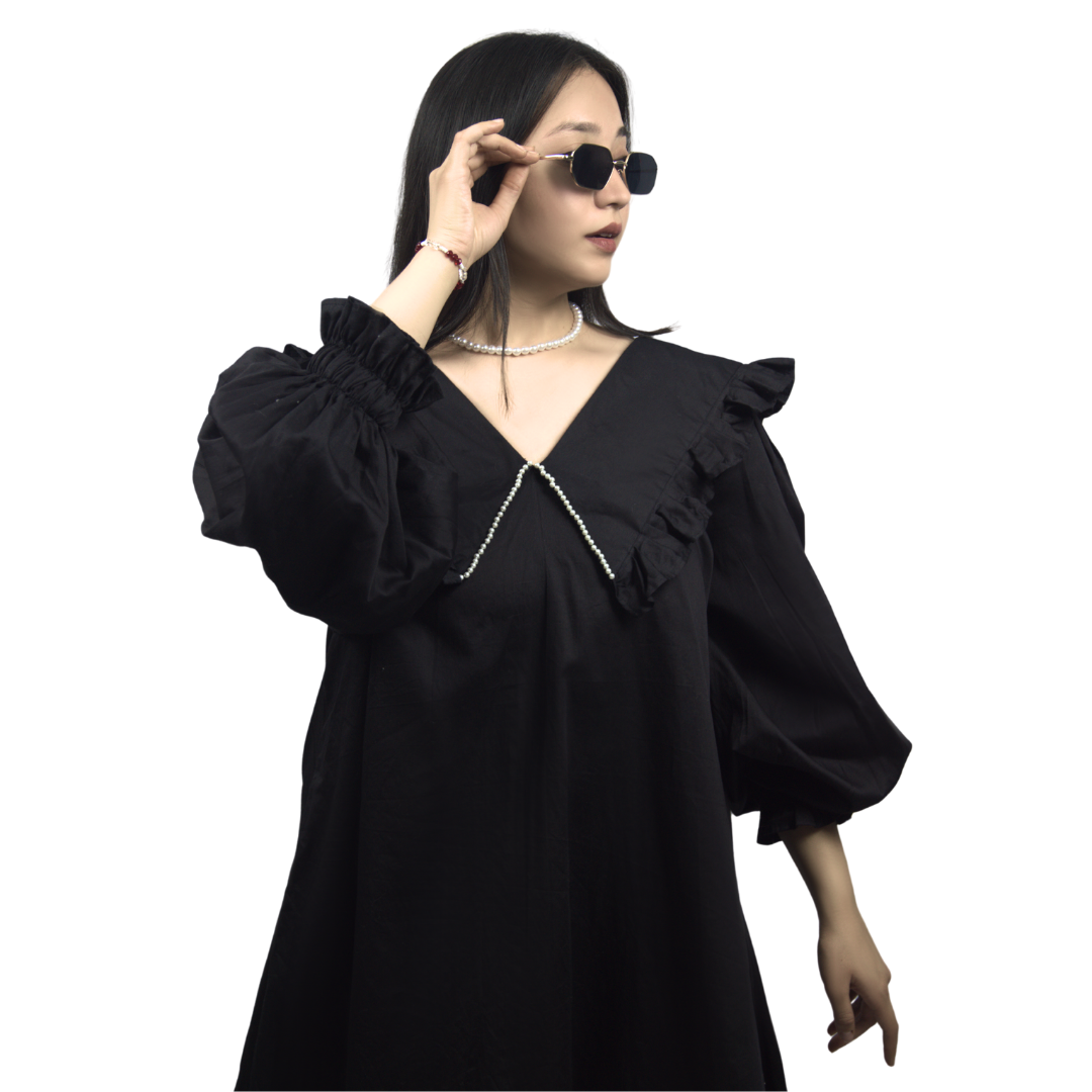 Ruffled Collar  Dress